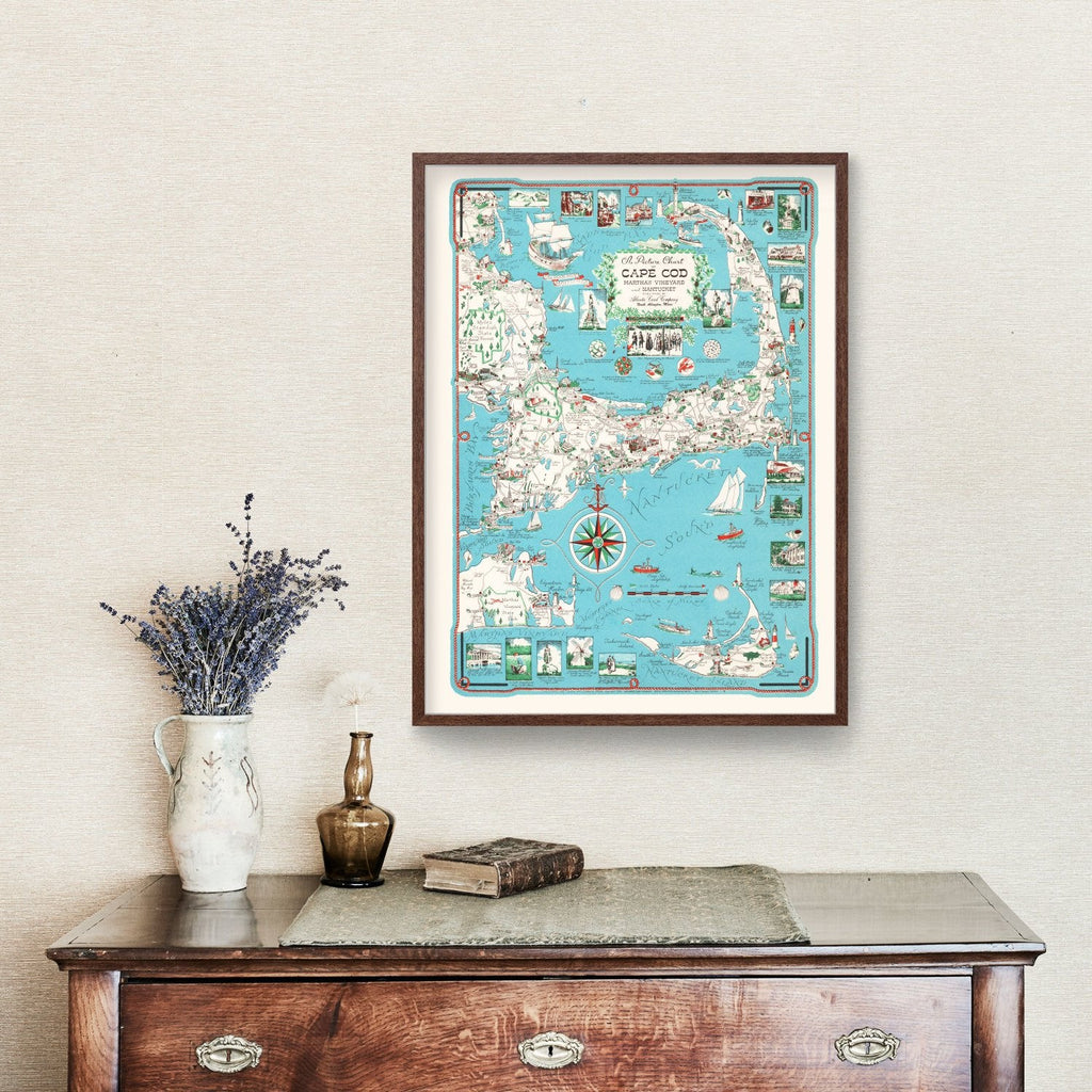Vintage Map of Cape Cod, 1955