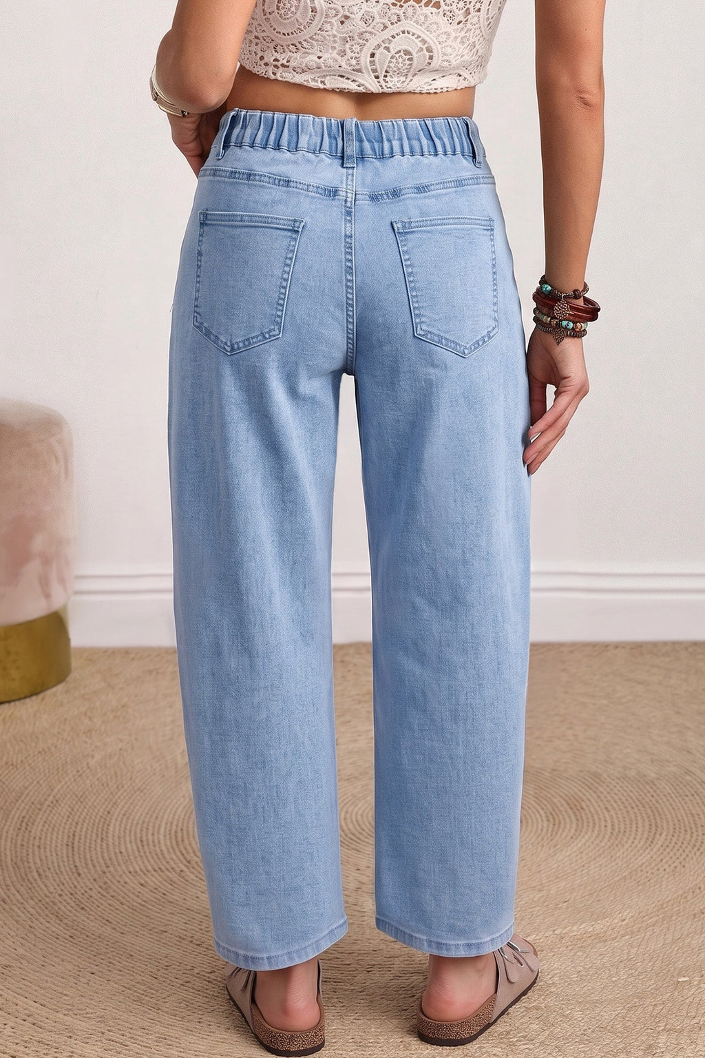 Briar Square Patch Pocket Ankle-length Barrel Jeans