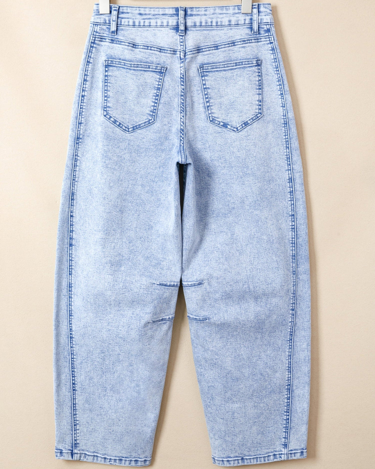 Tatum Light Washed Pull On Barrel Jeans