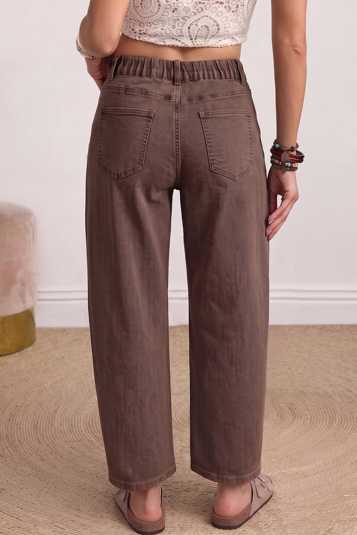 Briar Square Patch Pocket Ankle-length Barrel Jeans