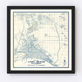 Vintage Map of Long Beach, California 1935