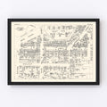 Vintage Map of Lockport, NY Business Section 1947