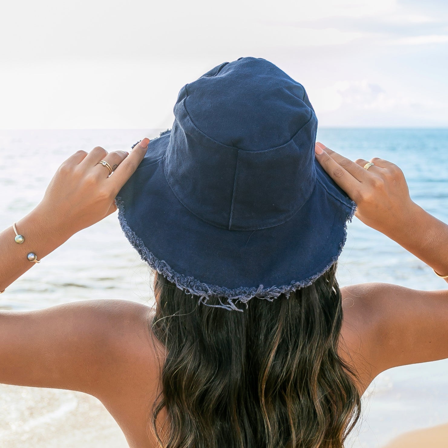 Frayed Edge Canvas Bucket Hat