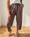 Lola Mineral Wash Seam Detail Elastic Waist Barrel Pants