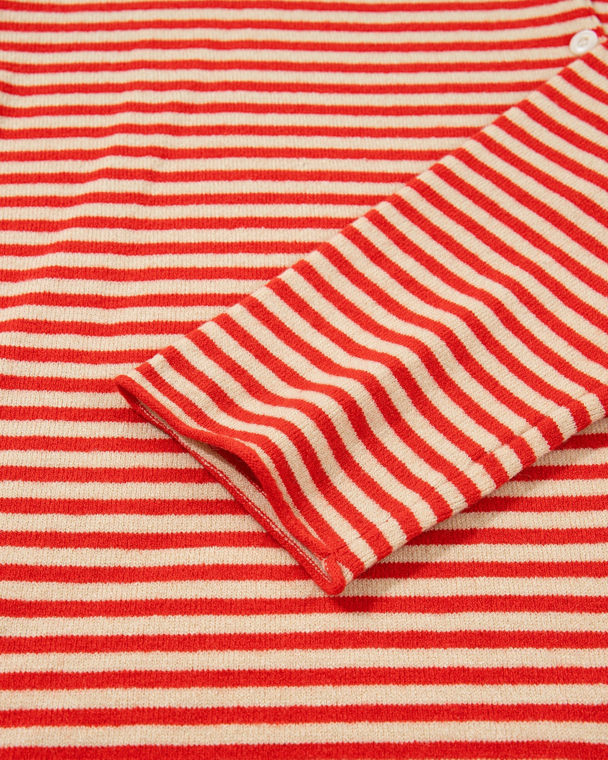 Amelia Striped Button Collar Long Sleeve Knit Cardigan